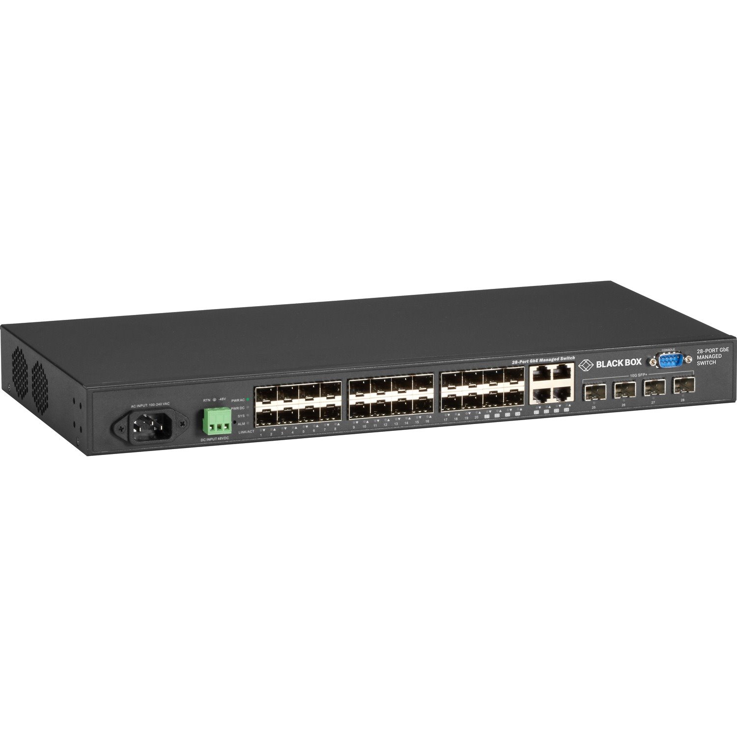 Black Box Gigabit Managed Ethernet SFP Fiber Switch - 28-Port