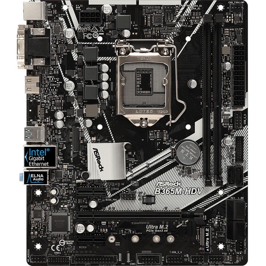 ASRock B365M-HDV Desktop Motherboard - Intel B365 Chipset - Socket H4 LGA-1151 - Intel Optane Memory Ready - Micro ATX