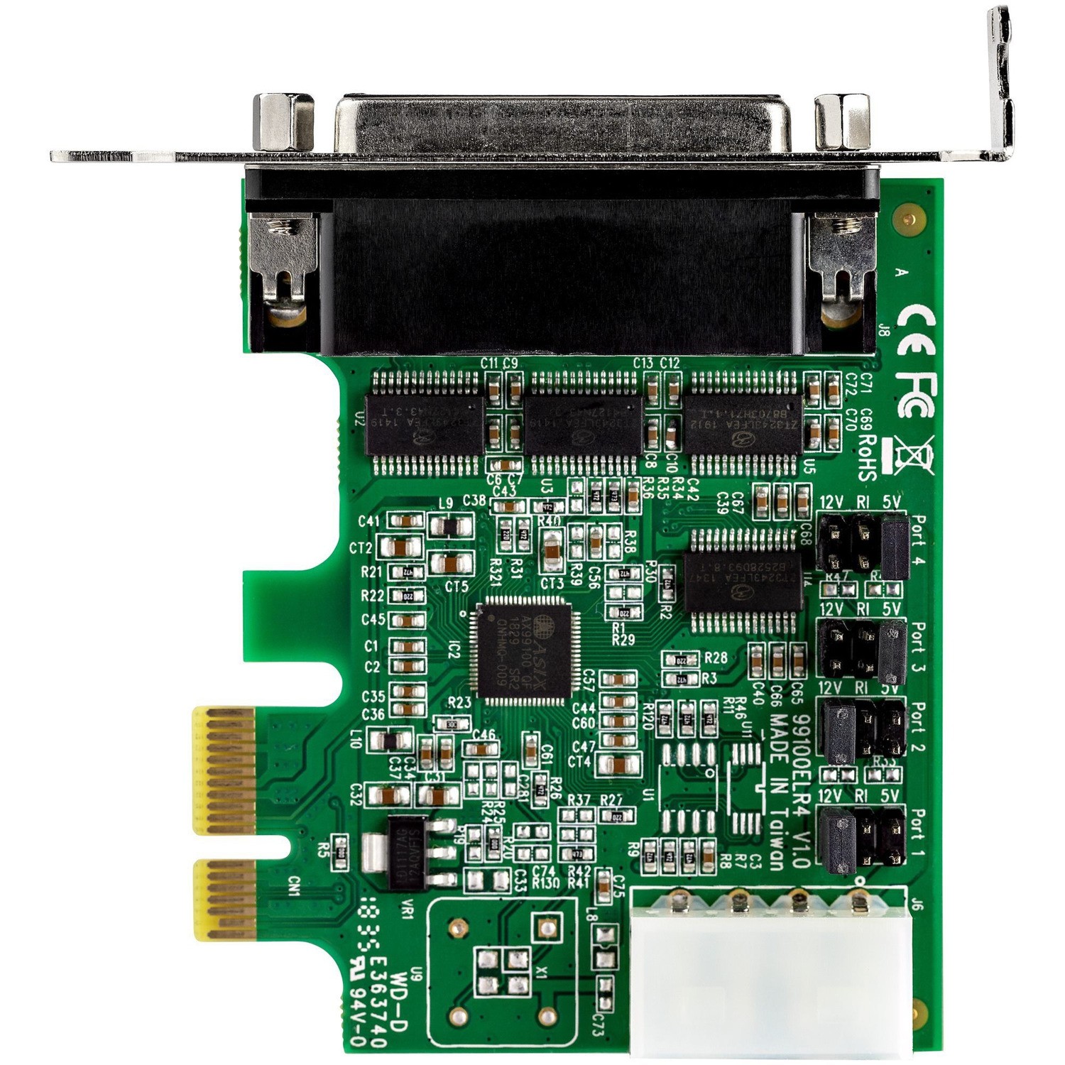 STARTECH.COM 4 PORT DSUB PCIe SERIAL ADAPTER CARD, STD PROFILE, 2YR