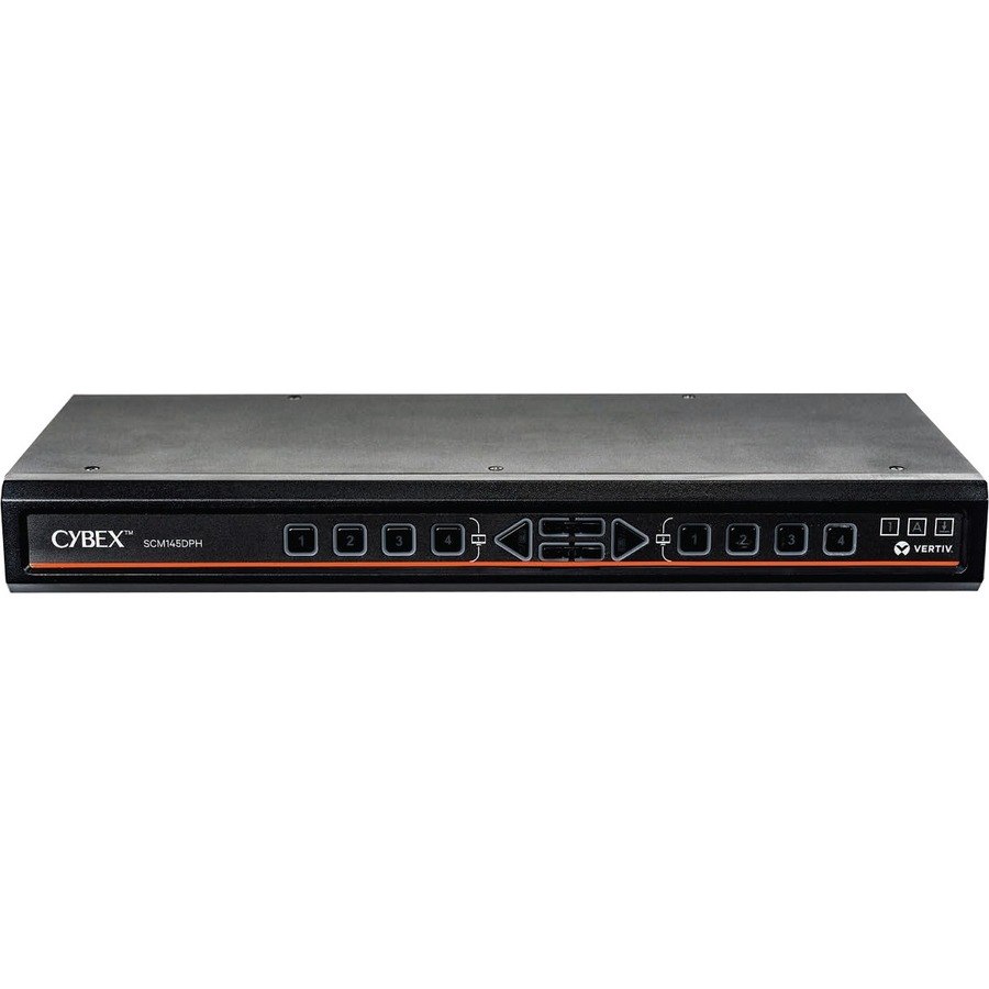 Vertiv Avocent Cybex Secure Desktop KVM Switch, 4 Port, Common Access Card, Touch Screen Support, NIAP Version 4.0, TAA Compliant (SCM145DPH-400)