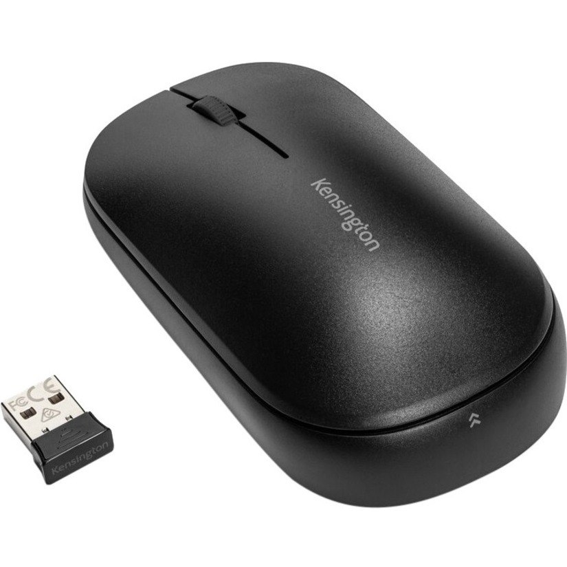 Kensington SureTrack Mouse - Bluetooth/Radio Frequency - USB 2.0 - Optical - 3 Button(s) - Black - 1 - TAA Compliant