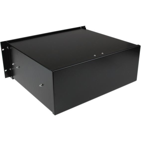 StarTech.com 4U Black Steel Storage Drawer for 19in Racks and Cabinets - 4U Black Sliding Rack Storage Drawer