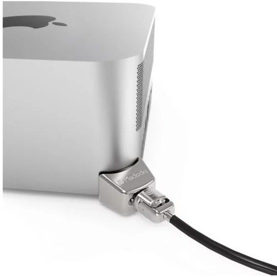 Compulocks Mac Studio Ledge Lock Adapter with Keyed Cable Lock Silver