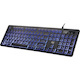 Adesso AKB-139EB Keyboard - Cable Connectivity - USB Interface - LED - English (US) - Black