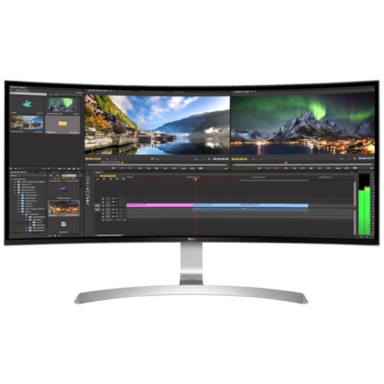 LG Ultrawide 34CB99-W 34" Class UW-QHD Curved Screen LCD Monitor - 21:9 - White - TAA Compliant