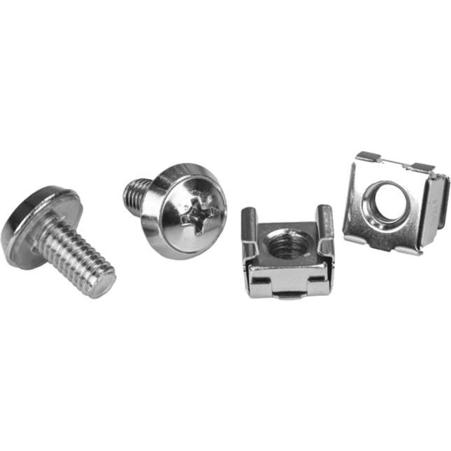 STARTECH.COM M6 MOUNTING SCREW + CAGE NUTS FOR SERVER RACK CABINET, 100PK, NICKEL-PLATED