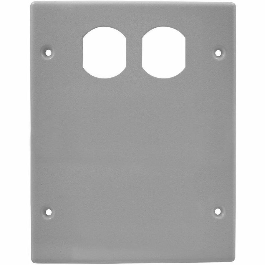 Hubbell Premise Wiring Metal Raceway, Plate, 3-Gang, 1 Duplex 2 Blank, HBL6750 Series, Ivory