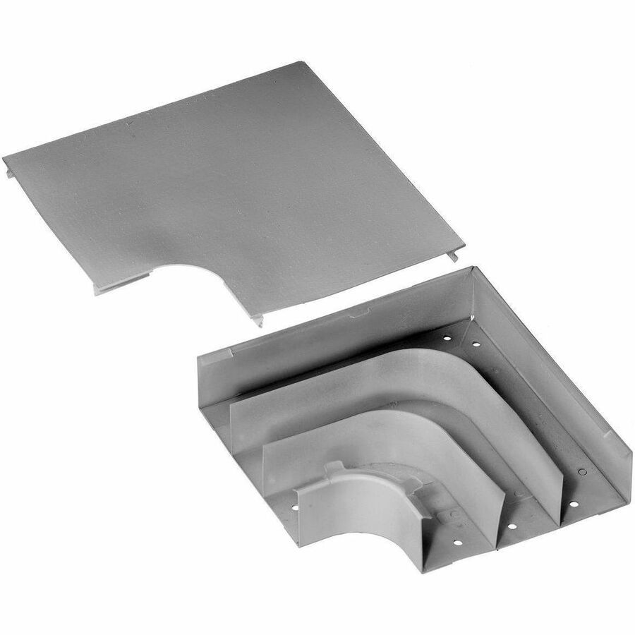Hubbell Premise Wiring Metal Raceway, Divided Large Radius Flat Elbow, HBL6750 Series, Gray