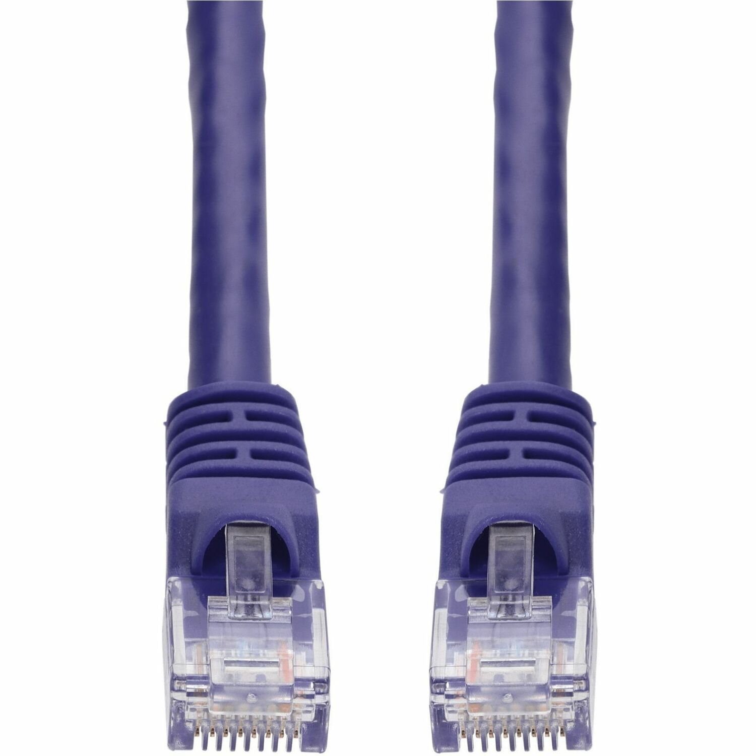 AddOn 8in Purple CAT 6A PVC Ethernet Cable Snagless Bubble Boot RJ-45 M/M
