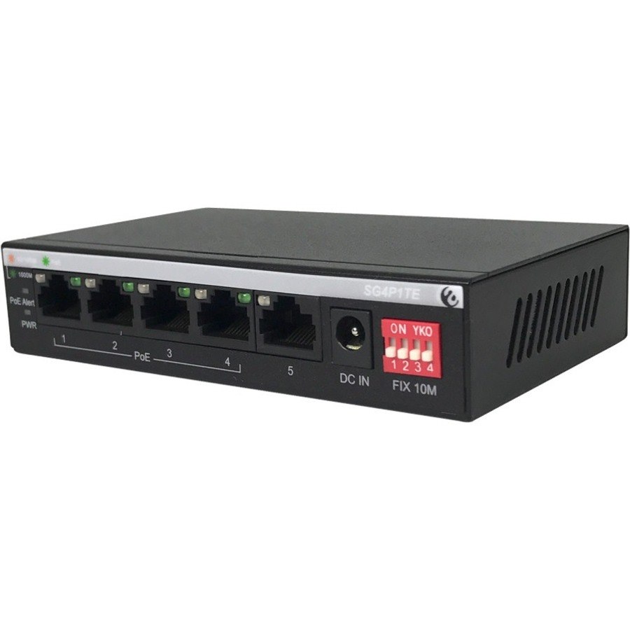 Amer 5 port Gigabit with 4 port PoE+ Range Extend Unmanaged Switch