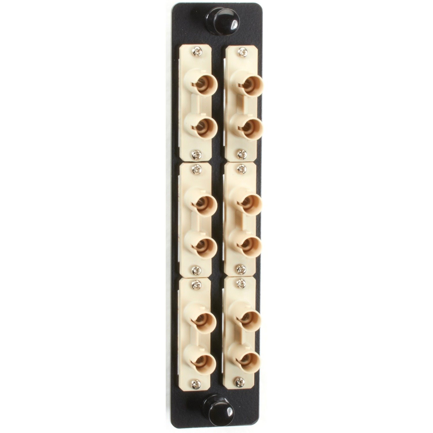 Black Box JPM460 Series Fiber Adapter Panel - High Density, (6) ST Duplex, Ceramic, Beige