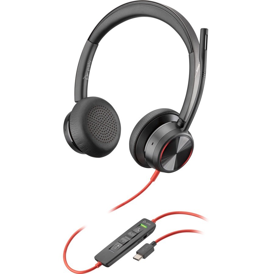 Poly Blackwire 8225 Wired Over-the-head, On-ear Stereo Headset - Black