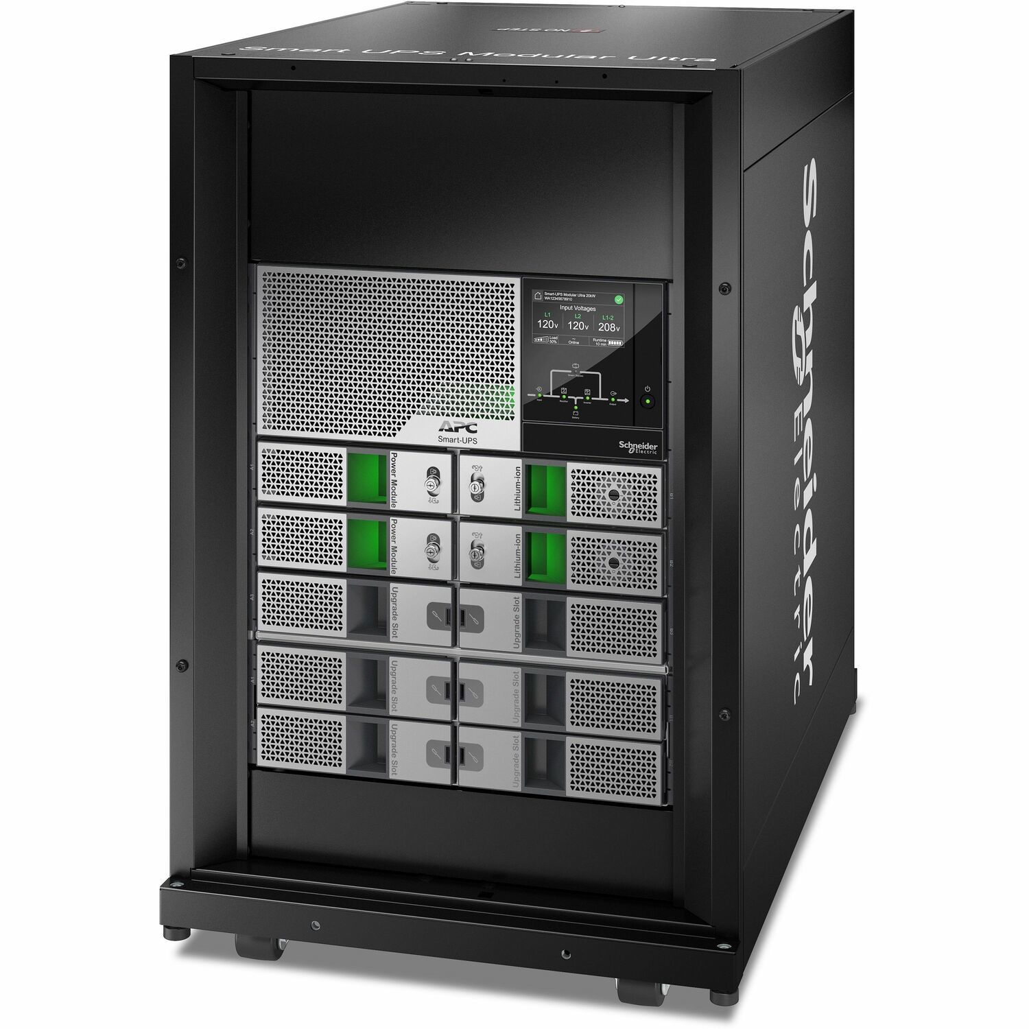 APC Smart-UPS Modular Ultra On-Line, 10kW scalable to 20kW N+1, Lithium-ion, Tower 18U, 208/240V, Network Management, W/ Battery chassis