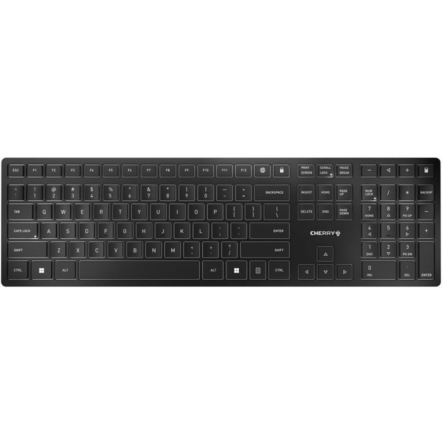 CHERRY KW 9100 SLIM Keyboard - Wireless Connectivity - French - Black, Silver