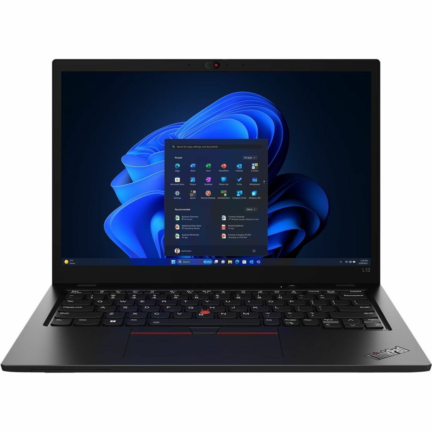 Lenovo ThinkPad L13 Gen 5 21LB0031UK 33.8 cm (13.3") Notebook - WUXGA - Intel Core Ultra 5 125U - 16 GB - 256 GB SSD - English (UK) Keyboard - Black