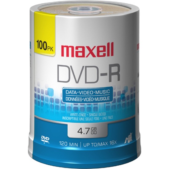 Maxell 275733 DVD Recordable Media - DVD-R - 16x - 4.70 GB - 100