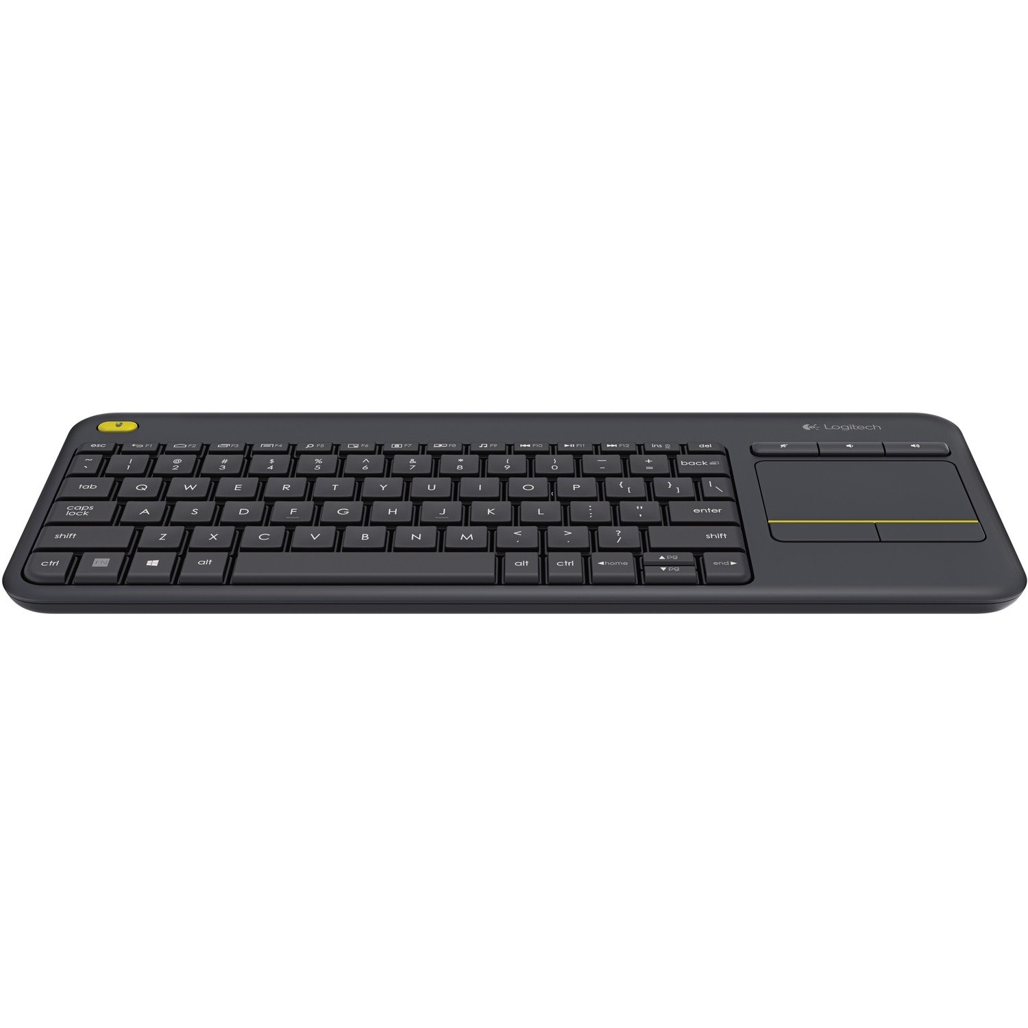 Logitech K400 Plus Keyboard - Wireless Connectivity - USB Interface - TouchPad - Spanish - QWERTY Layout - Black