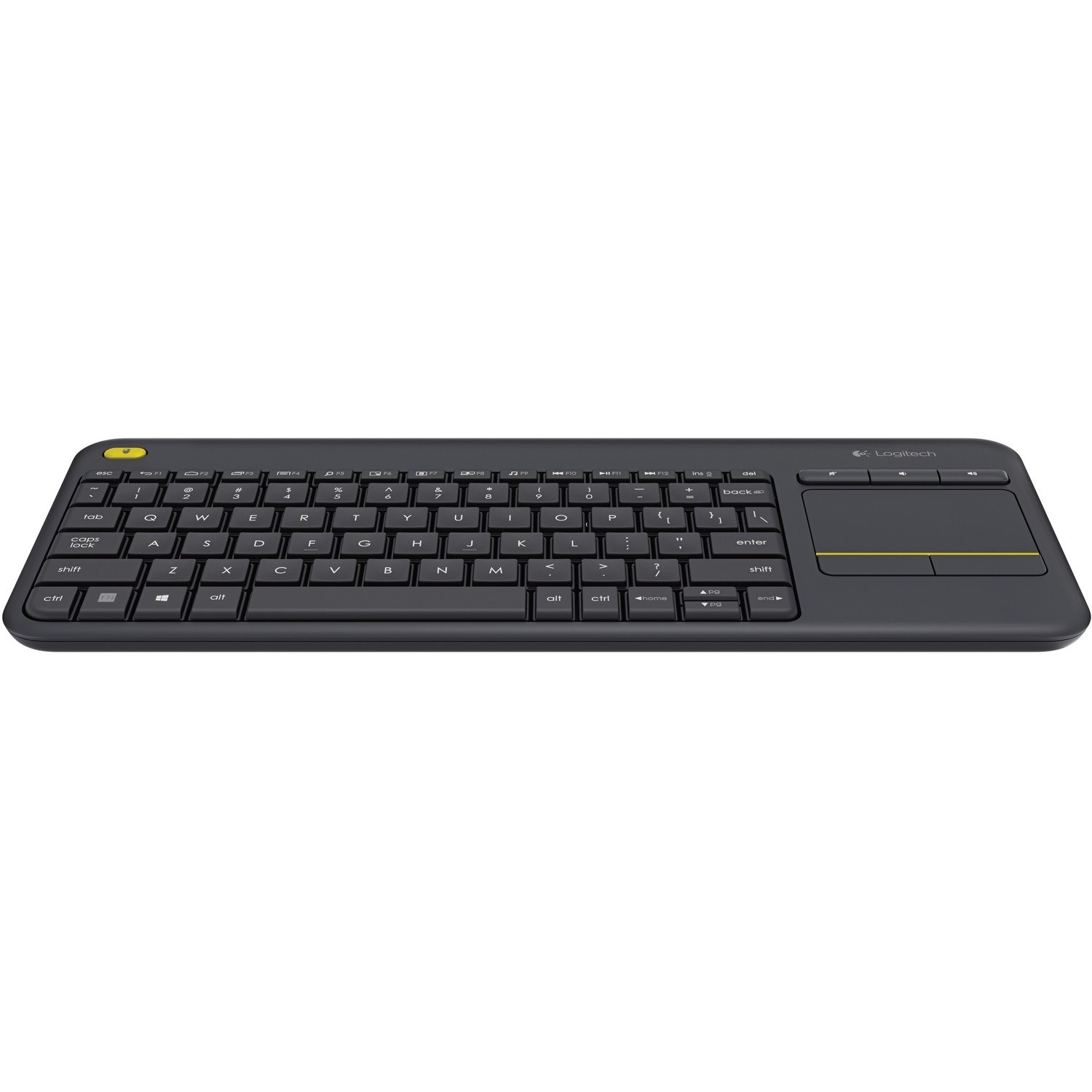 Logitech K400 Plus Keyboard - Wireless Connectivity - USB Interface - TouchPad - Spanish - QWERTY Layout - Black