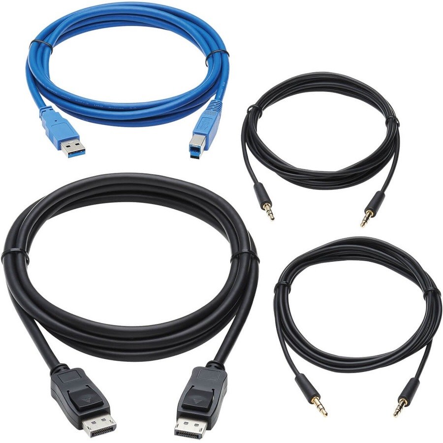 Eaton Tripp Lite Series DisplayPort KVM Cable Kit for B005-DPUA2-K and B005-DPUA4 KVM, 4K DP, USB 3.2, 3.5 mm, 10 ft. (3.1 m)