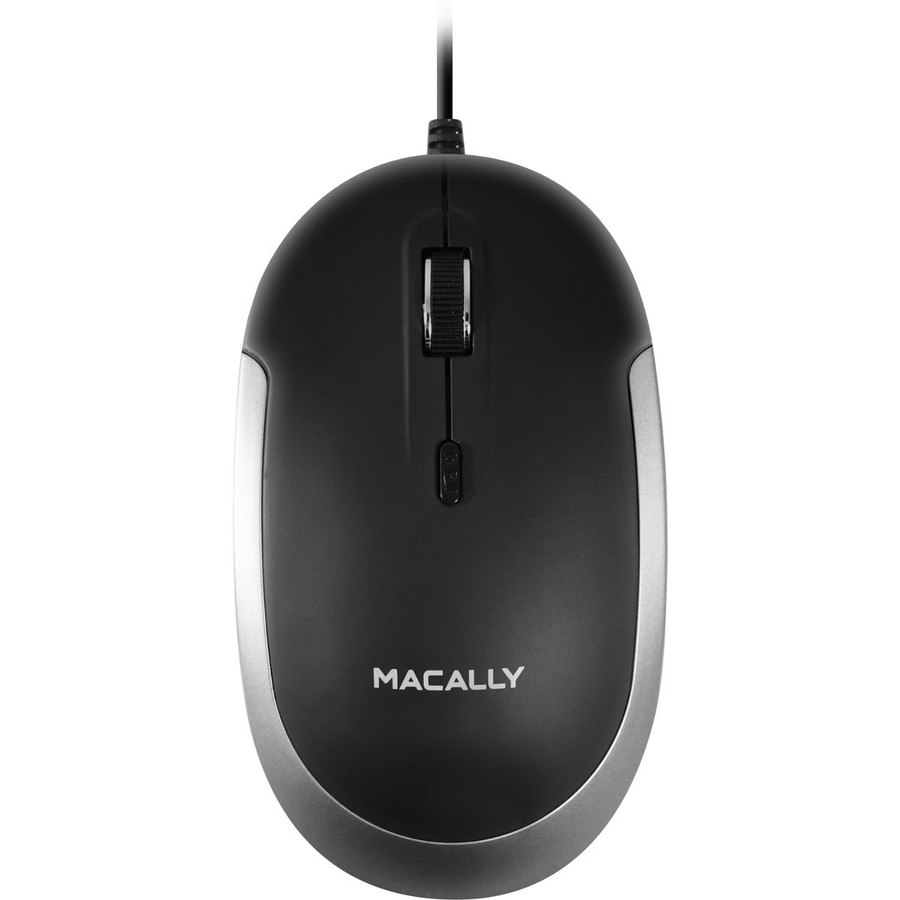 Macally USB Optical Quiet Click Mouse for Mac/PC in Black & Space Gray