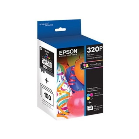 Epson T320P Original Inkjet Ink Cartridge/Paper Kit - Black, Cyan, Magenta, Yellow - 4 / Pack