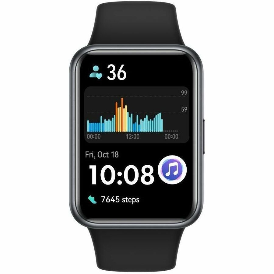 Huawei WATCH FIT 2 Smart Watch - Square Case Shape - Midnight, Black Case Color - Midnight Black Band Color - Polymer Case Material - Silicone Band Material