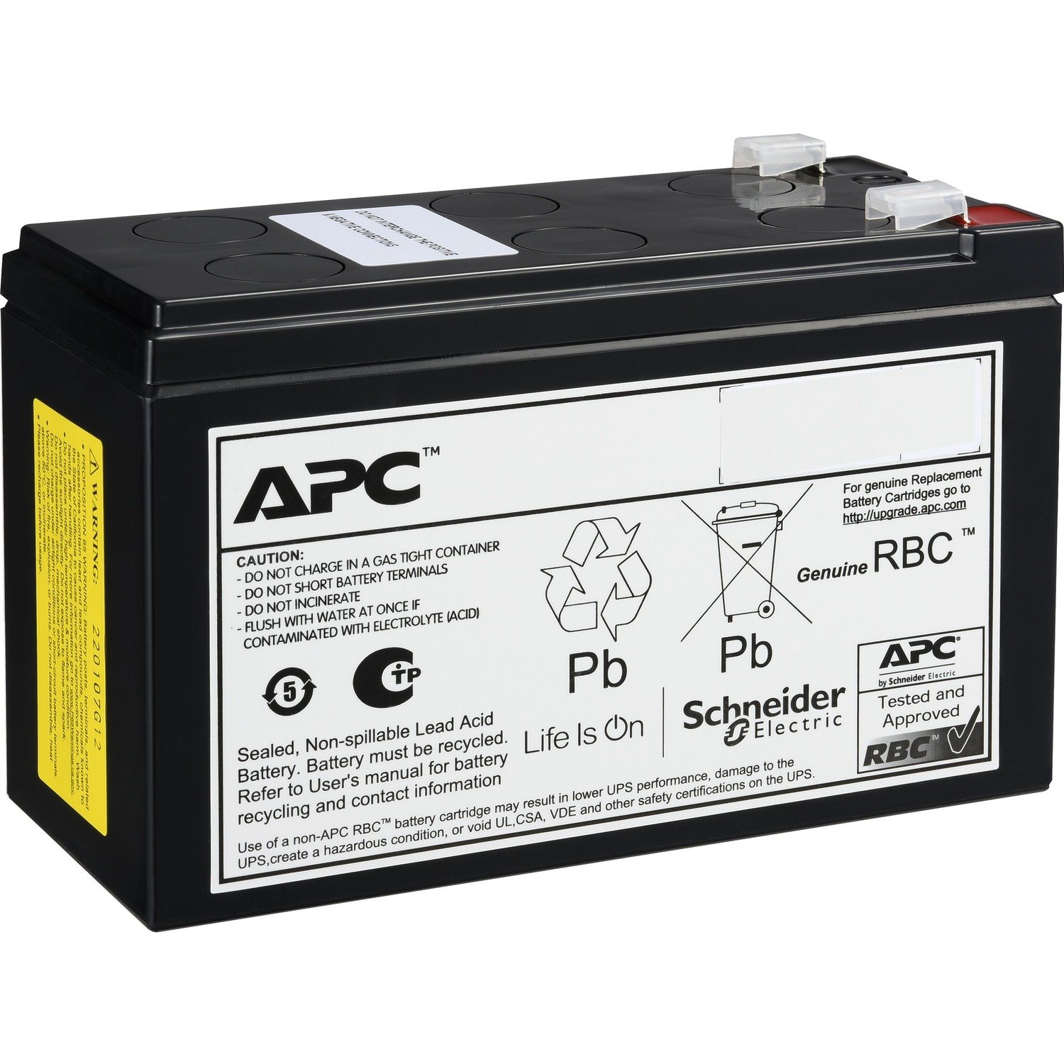 APC Replacement Battery Cartridge, VRLA, 9Ah, 12V DC, 2-year warranty