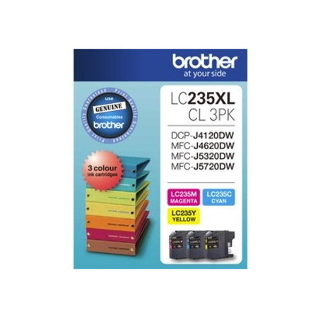 Brother LC-235XL Original Standard Yield Inkjet Ink Cartridge - Magenta, Cyan, Yellow - 3 / Pack