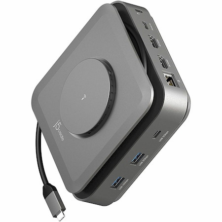j5create JCD3199 USB Type C Docking Station for TV - Charging Capability - Memory Card Reader - SD - Space Gray
