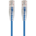 Monoprice SlimRun Cat6 28AWG UTP Ethernet Network Cable, 1ft Blue