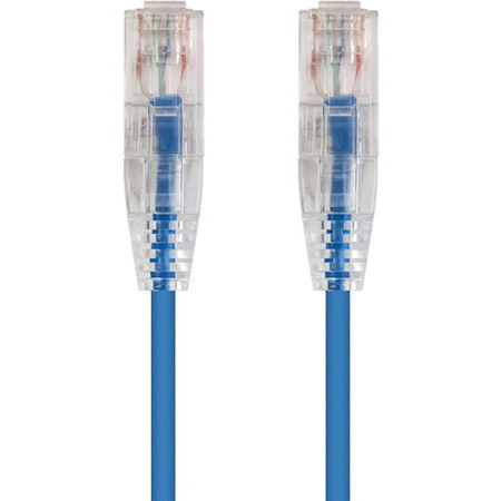 Monoprice SlimRun Cat6 28AWG UTP Ethernet Network Cable, 1ft Blue