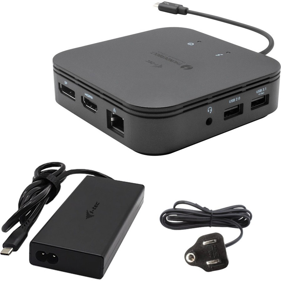 i-tec Thunderbolt 3 Docking Station for Mouse, Notebook, Tablet, Smartphone, Monitor, Hard Drive, Flash Drive, Printer - Black