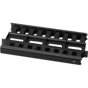 Leviton 491RU-HFR Horizontal Cable Management, 1RU, 1.5-inch by 3-inch Front and 1.5-inch by 4-inch Rear 1RU,Black