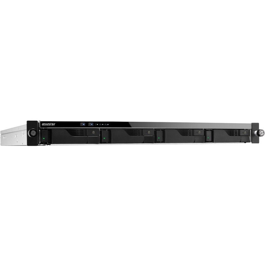 Asustor Lockerstor 4RD AS6504RD - 4 Bay NAS, Quad-Core 2.1GHz CPU, 2.5GbE Port, 8GB DDR4, 1U Rackmount Server with redundant Power Supply (Diskless)