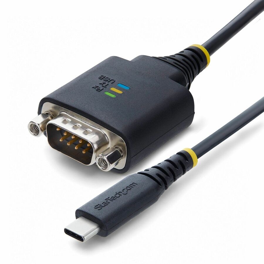 StarTech.com 30cm USB-C naar Serieel Adapter Kabel, COM Retentie, FTDI Chipset, USB Type-C naar DB9 RS232 Male, DB9 Schroeven en Moeren
