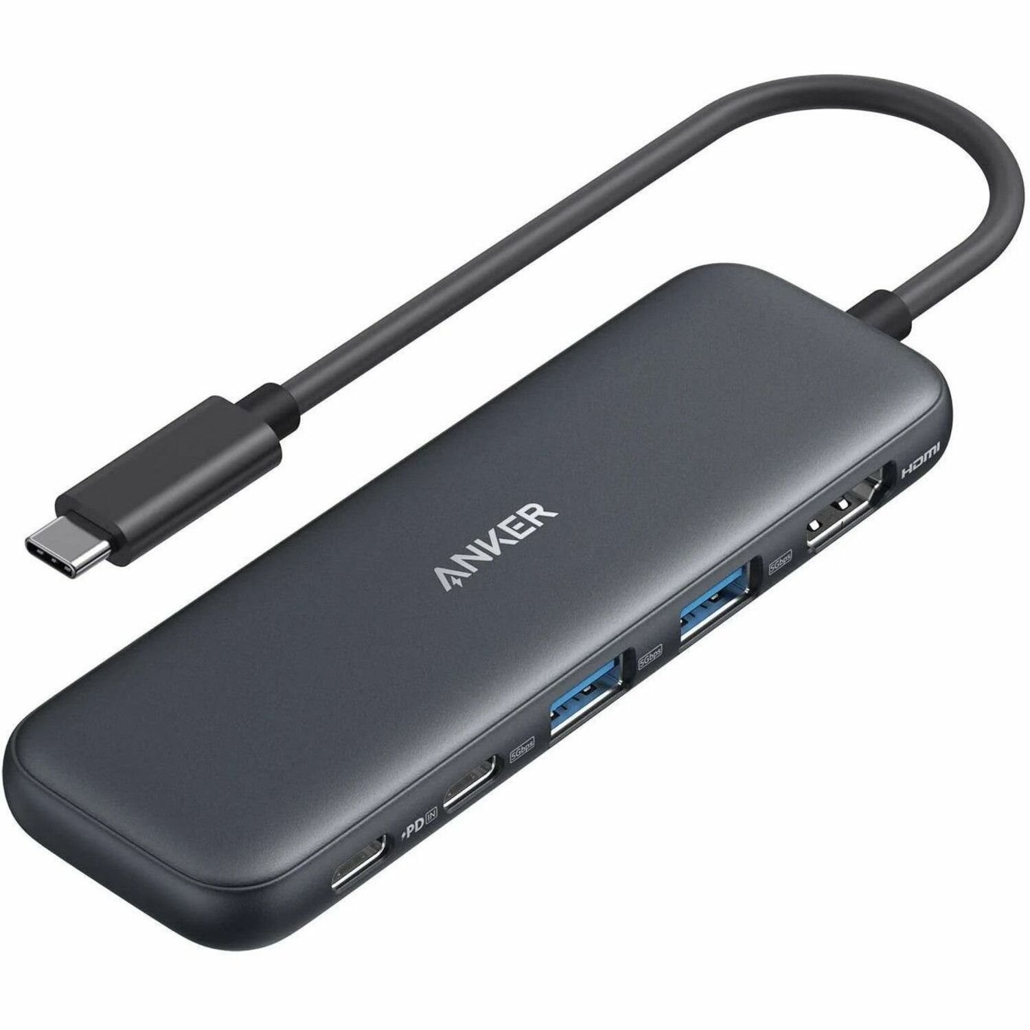 ANKER A8355 USB Type C Docking Station for Tablet, Monitor, Smartphone, Flash Drive, Projector - Charging Capability - Black