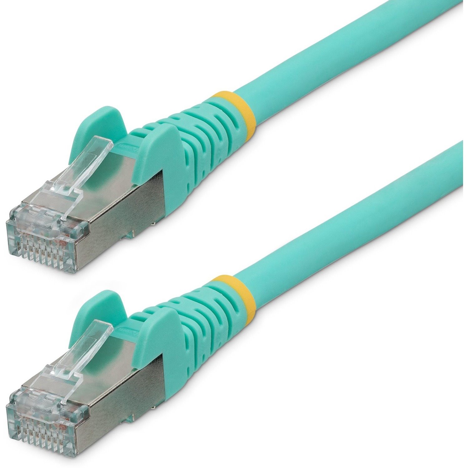 StarTech.com 7.5m CAT6a Ethernet Cable, Aqua Low Smoke Zero Halogen (LSZH) 10 GbE 100W PoE S/FTP Snagless RJ-45 Network Patch Cord