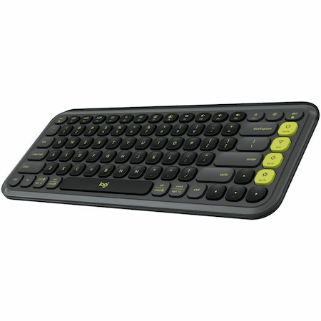 Logitech POP ICON KEYS Wireless Bluetooth Keyboard, Comfortable Typing, Programmable Keys, Easy-Switch Between up to 3 Devices (Graphite & Green)