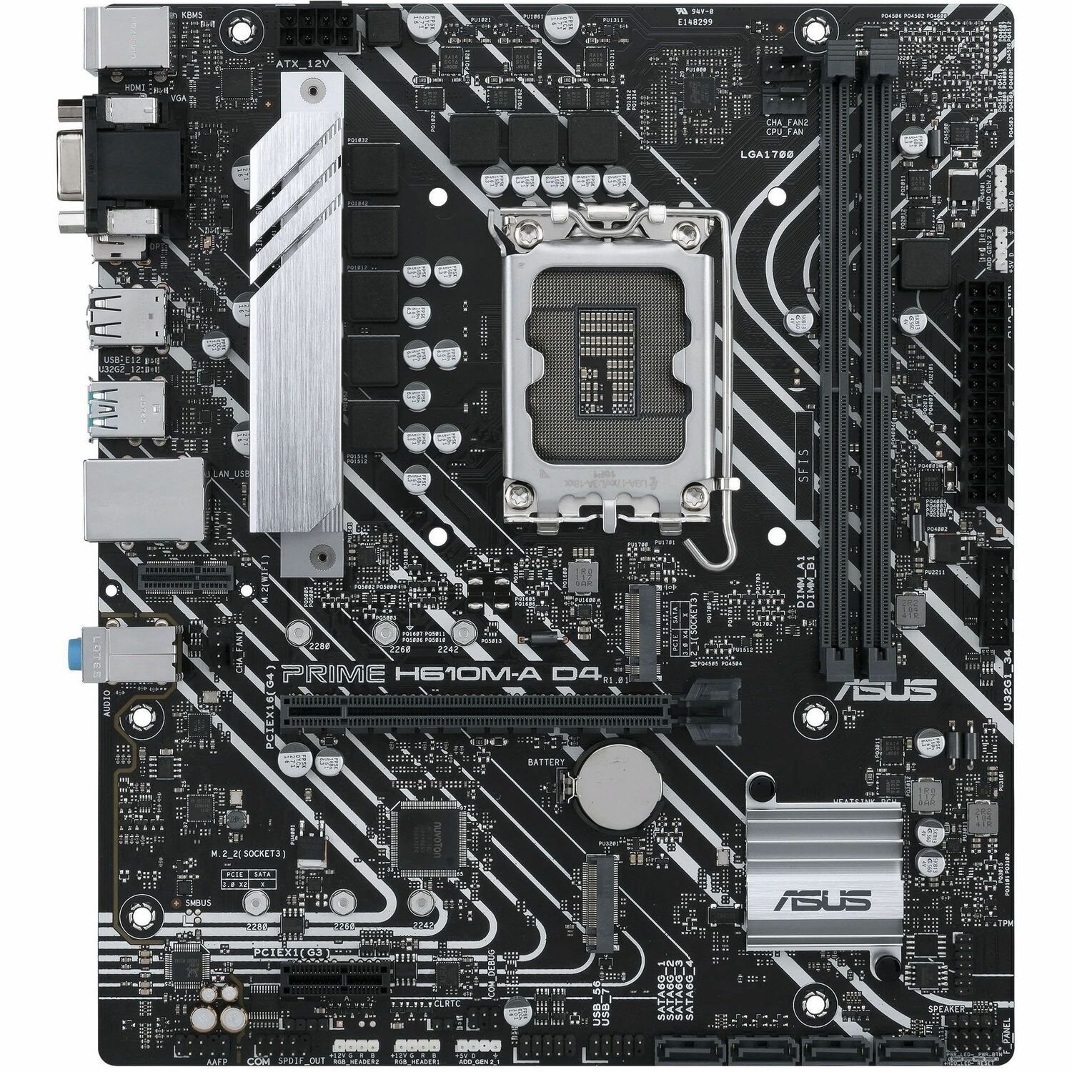 Asus Prime H610M-A D4-CSM Desktop Motherboard - Intel H610 Chipset - Socket LGA-1700 - Micro ATX