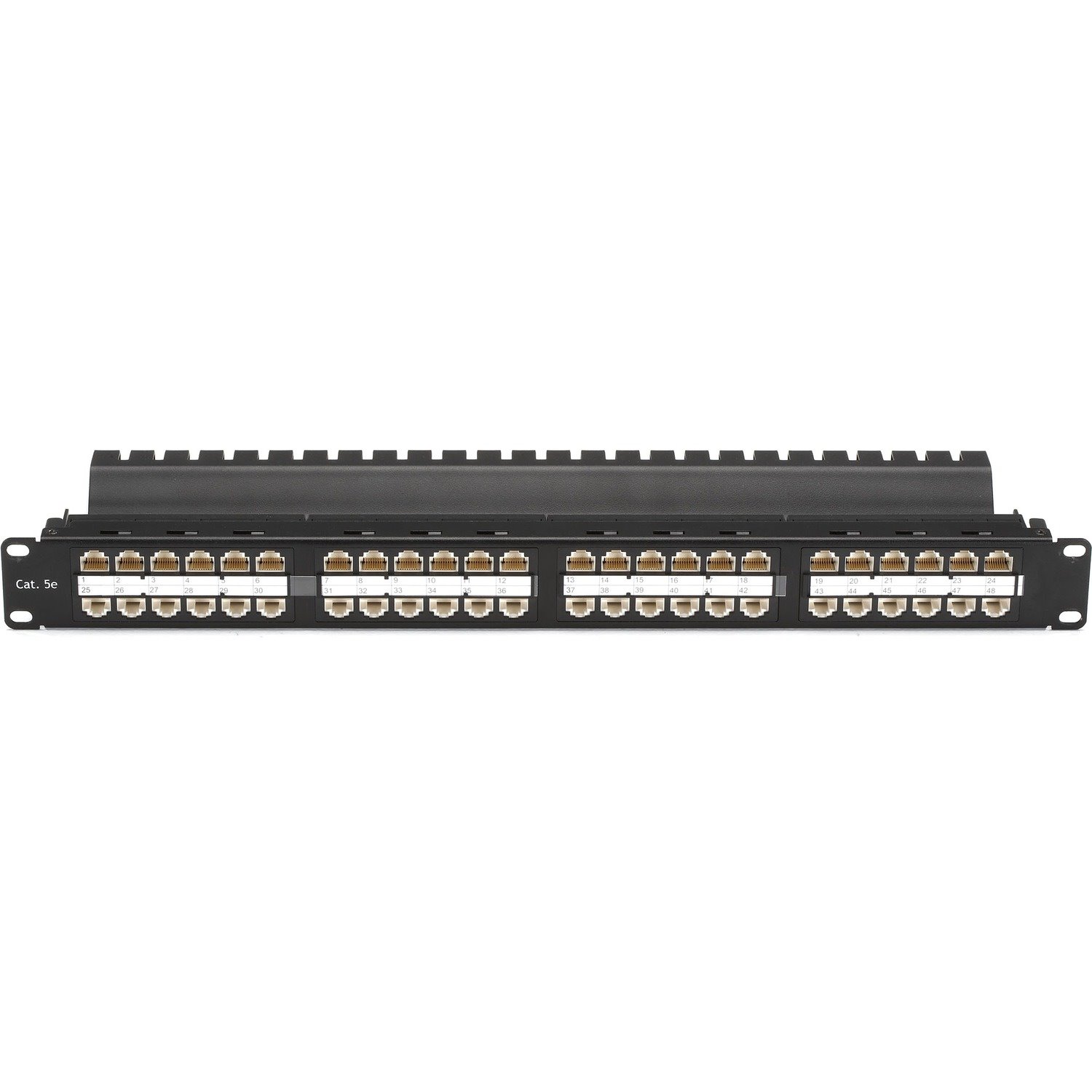 Black Box CAT5e Feed-Through Patch Panel - 1U, Unshielded, 48-Port