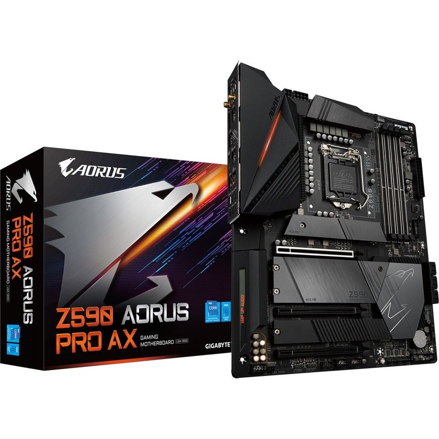GIGABYTE Ultra Durable Z590 AORUS PRO AX Desktop Motherboard - Intel Z590 Chipset - Socket LGA-1200 - Intel Optane Memory Ready - ATX