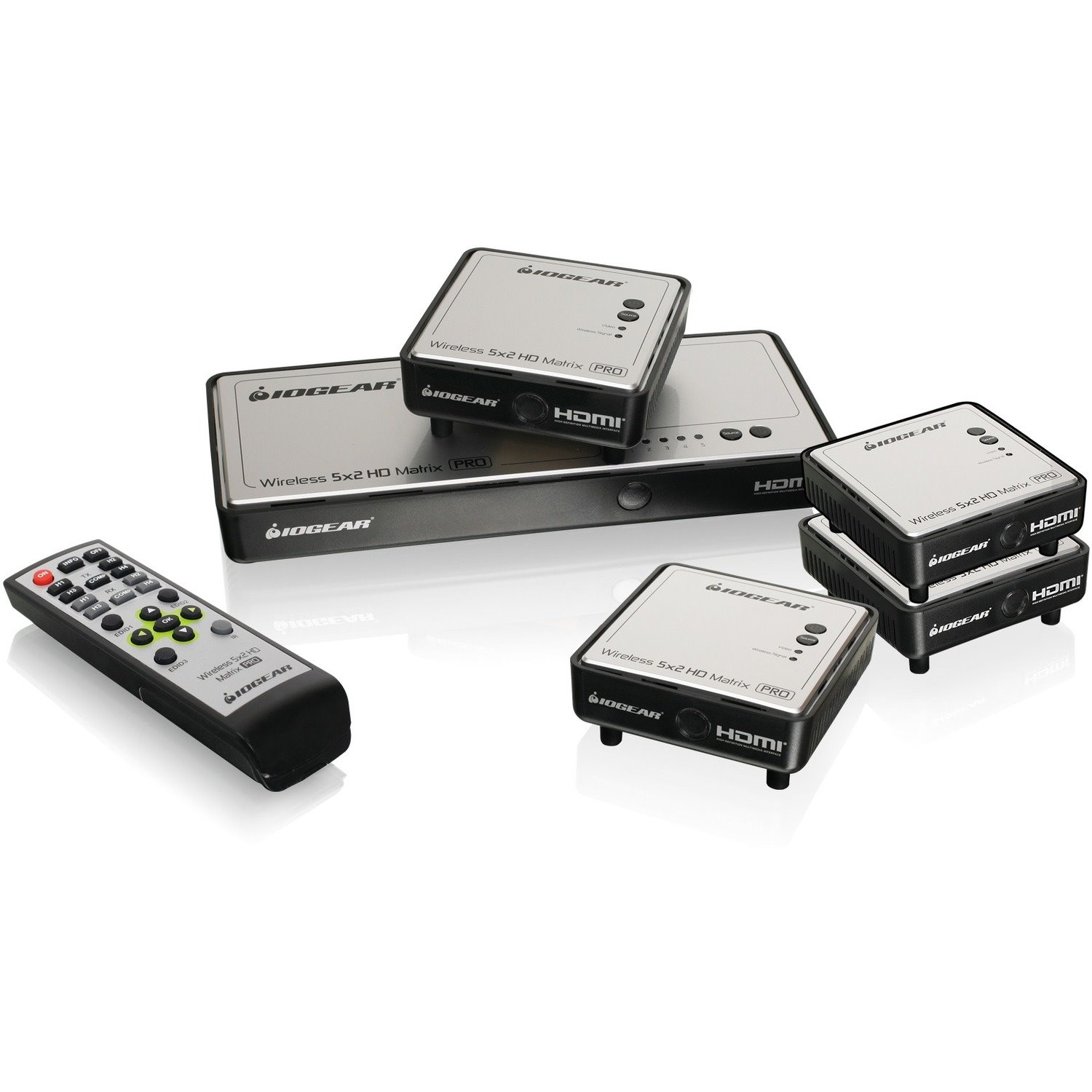 IOGEAR Long Range Wireless 5x2 HDMI Matrix PRO with 3 Additional Receivers