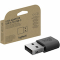 Logi USB-A to USB-C Adaptor, USB adaptor, graphite