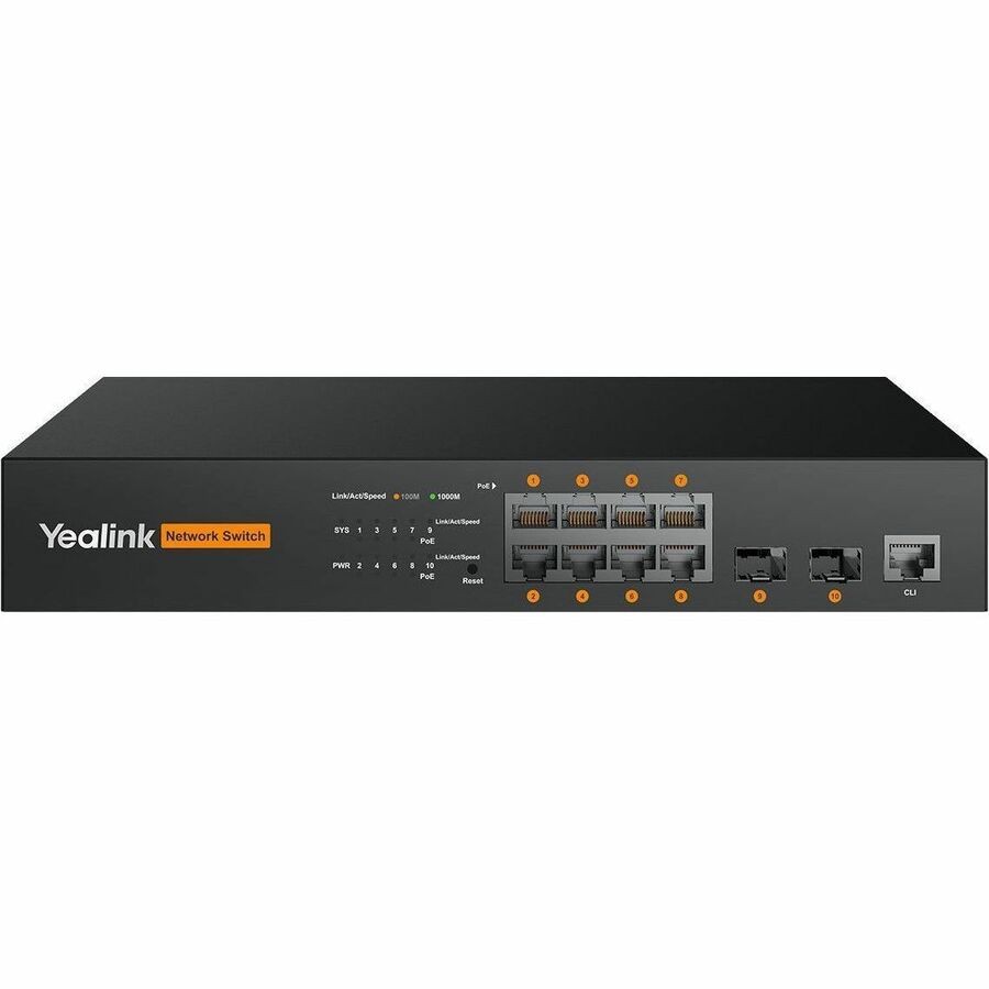 Yealink 8-Port L2+ Gigabit Managed Switch With Web-Based Management, Up To 130W Poe/Poe+