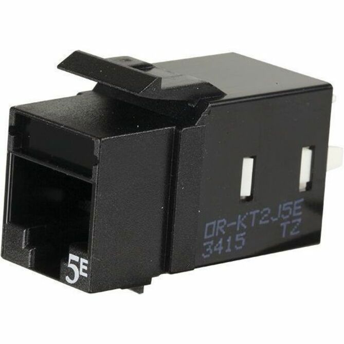 Ortronics Category 5e Keystone Jack, Lacing Cap Termination, Black, 25 Pack