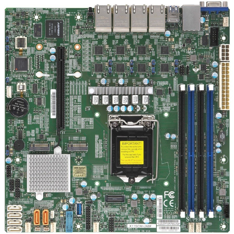 Supermicro X11SCM-LN8F Server Motherboard - Intel C246 Chipset - Socket H4 LGA-1151 - Micro ATX