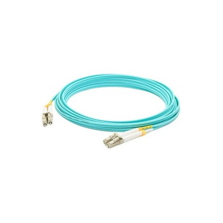 AddOn 50m LC to LC Aqua OM4 Duplex OFNR (Riser-Rated) Fiber Patch Cable