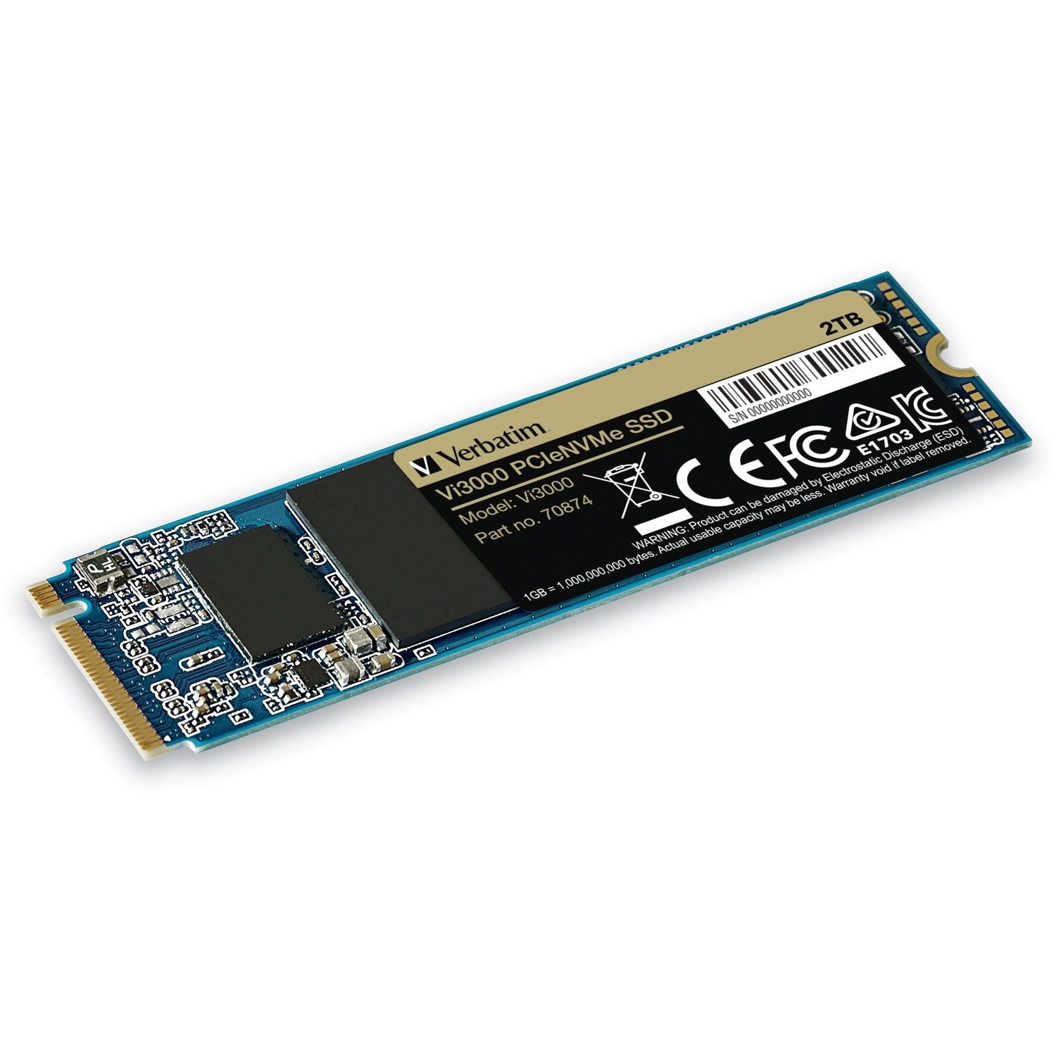 Verbatim Vi3000 2 TB Solid State Drive - M.2 2280 Internal - PCI Express NVMe (PCI Express NVMe 3.0 x4)