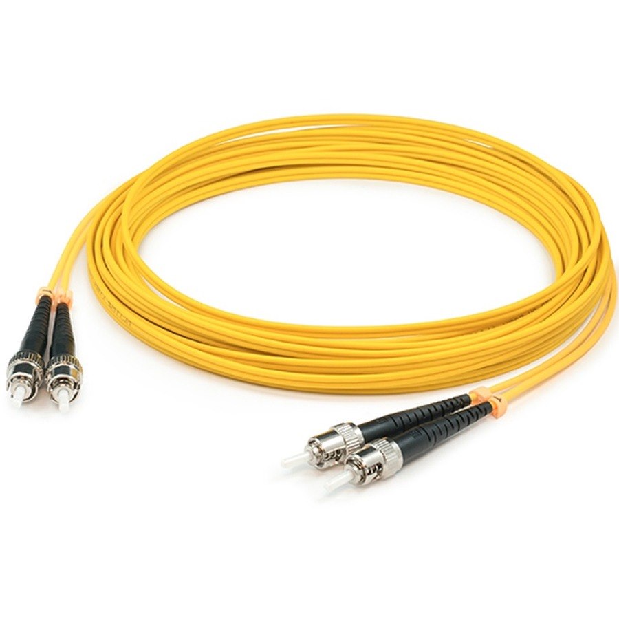 AddOn 1m ST to ST Yellow OS2 Duplex OFNR (Riser-Rated) SMF Fiber Patch Cable