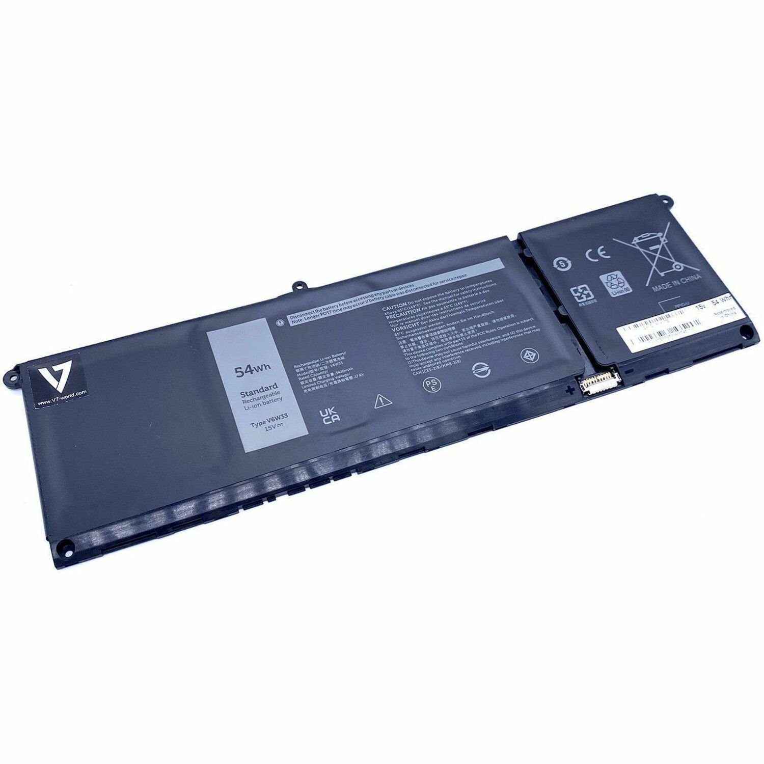 V7 D-XDY9K-V7E Battery - 4-cell Lithium Ion (Li-Ion)